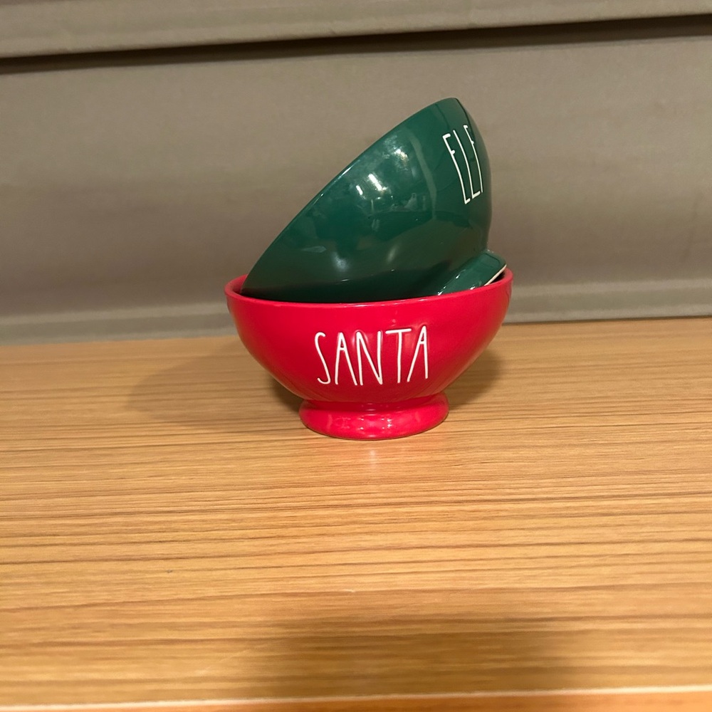 Rae Dunn Elf & Santa Christmas Bowls - Picture 2 of 2